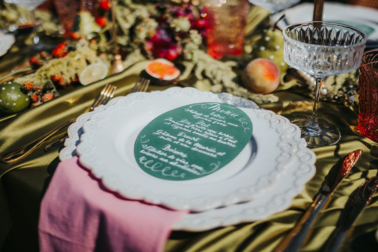 Menu calligrahié Sanda Letter