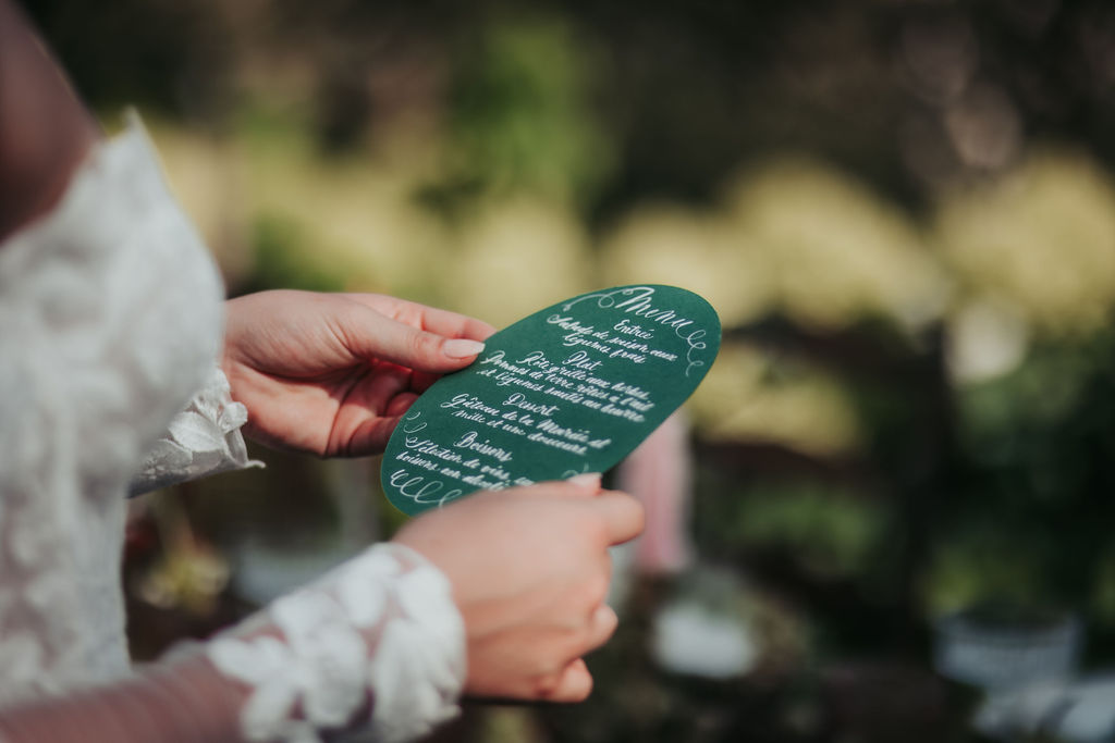 Menu calligrahié Sanda Letter
