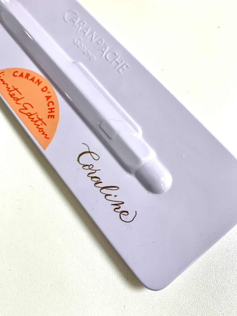 Sanda Letter_Engraver and Calligrapher in Switzerland_ENGRAVING_Caran d'Ache stylo Box